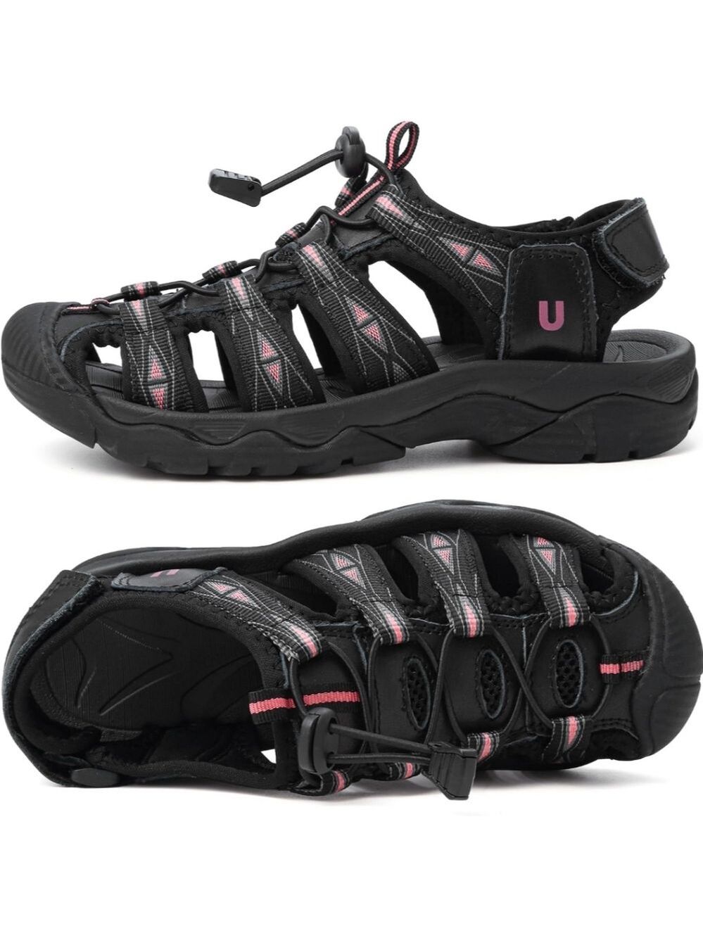 Mens Black Outdoor Sandals New Size 9.5 Or 43